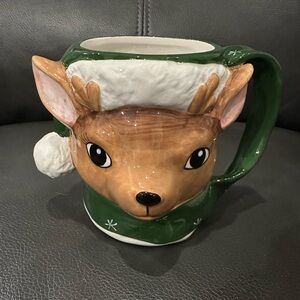 Blue Sky Clayworks Reindeer Mug Christmas Holiday Heather Goldmine Santa 2023